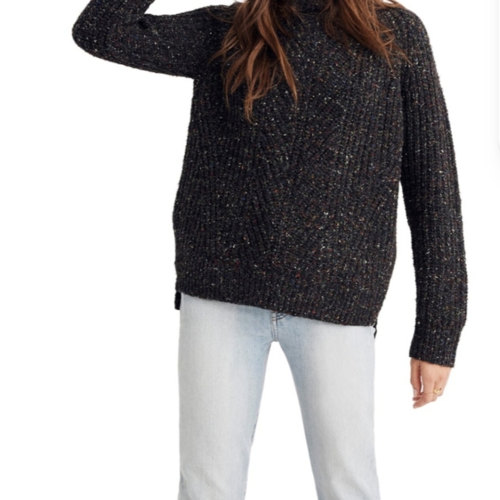 Madewell Colorfleck Ribbed Turtleneck Sweater